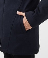 MKUAC11318 MK MICHEL KLEIN HOMME(MKミッシェルクランオム) 【再入荷/在庫限り!/秋冬春兼用/ボア付きライナー】フードスタンドコート / TEC EASY JERSY ネイビー