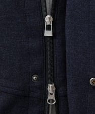 MKUAC11318 MK MICHEL KLEIN HOMME(MKミッシェルクランオム) 【再入荷/在庫限り!/秋冬春兼用/ボア付きライナー】フードスタンドコート / TEC EASY JERSY ネイビー