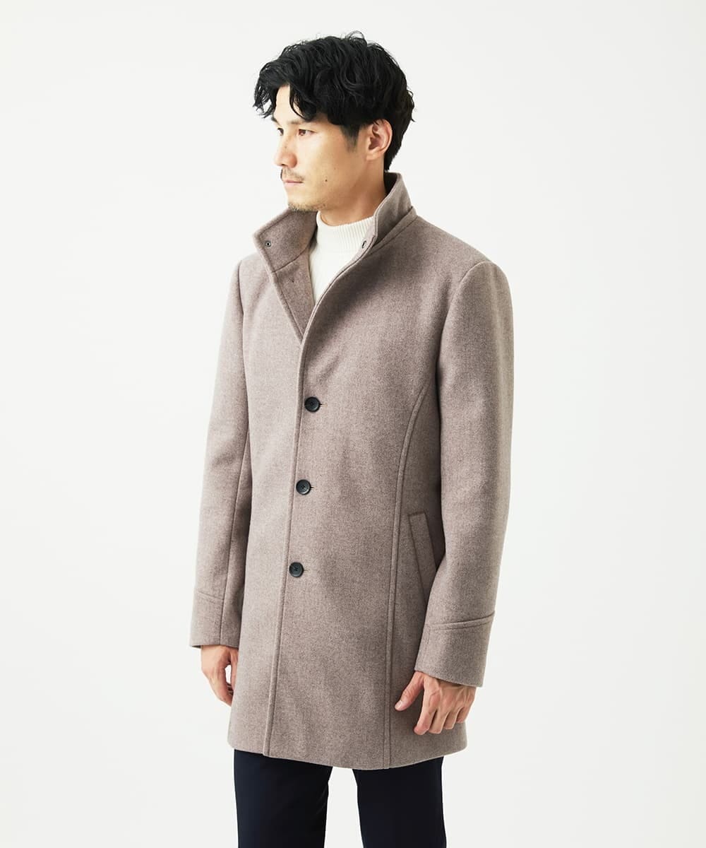 MKUAD65272 MK MICHEL KLEIN HOMME(MKミッシェルクランオム) RETECメルトン / フード付きコート ブラウン