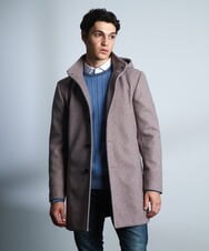MKUAD65272 MK MICHEL KLEIN HOMME(MKミッシェルクランオム) RETECメルトン / フード付きコート ブラウン