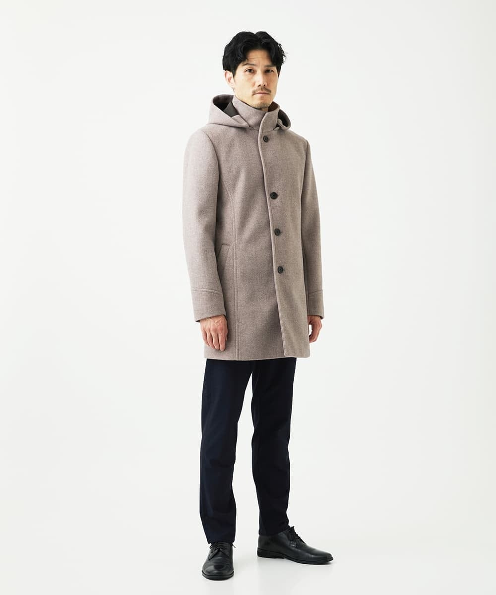 MKUAD65272 MK MICHEL KLEIN HOMME(MKミッシェルクランオム) RETECメルトン / フード付きコート ブラウン