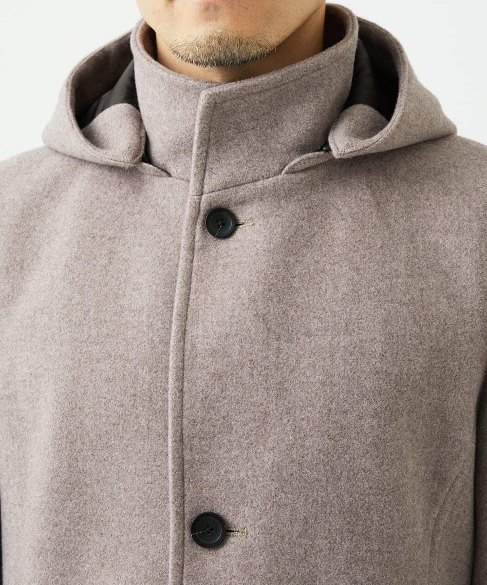 MKUAD65272 MK MICHEL KLEIN HOMME(MKミッシェルクランオム) RETECメルトン / フード付きコート ブラウン