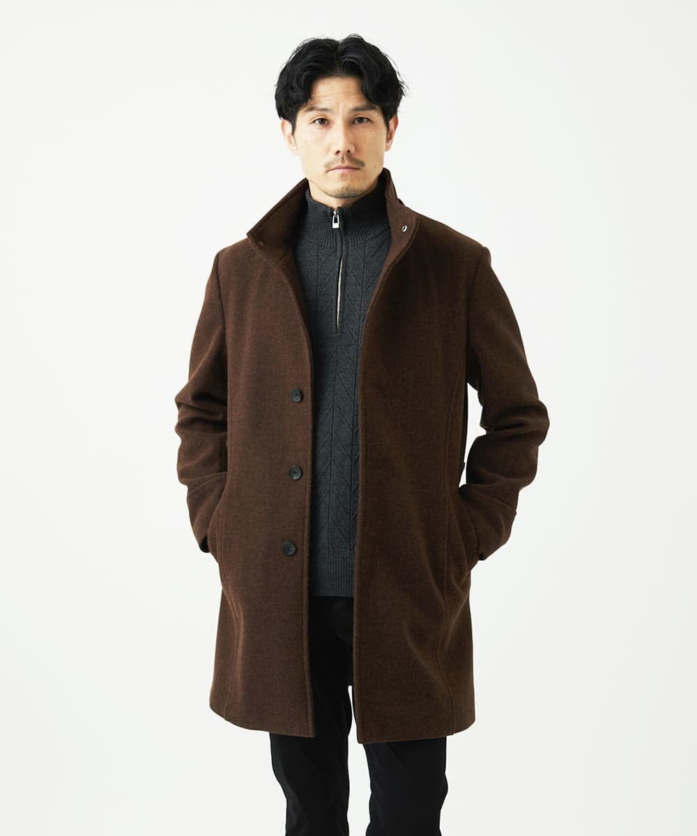 MKUAD65272 MK MICHEL KLEIN HOMME(MKミッシェルクランオム) RETECメルトン / フード付きコート ブラウン