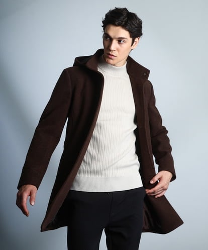 MKUAD65272 MK MICHEL KLEIN HOMME RETECメルトン / フード付きコート
