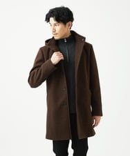 MKUAD65272 MK MICHEL KLEIN HOMME(MKミッシェルクランオム) RETECメルトン / フード付きコート ブラウン