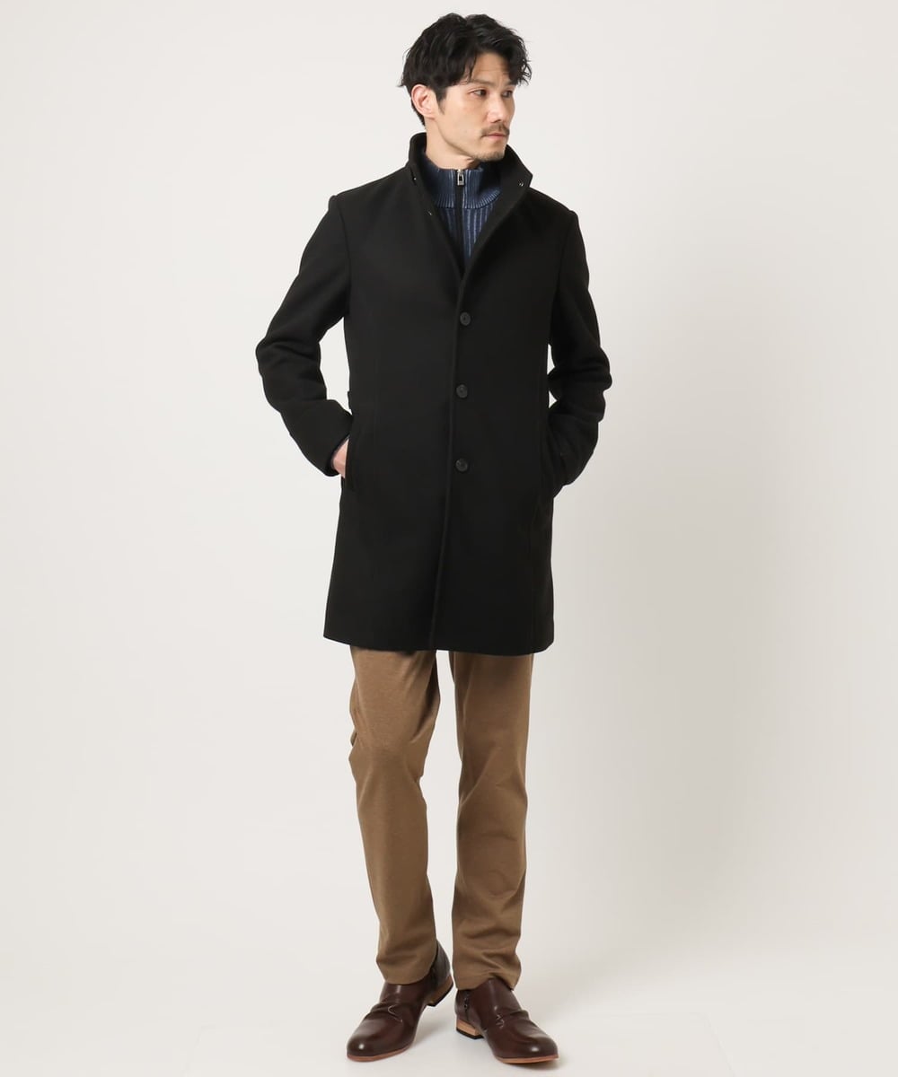 MKUAD65272 MK MICHEL KLEIN HOMME(MKミッシェルクランオム) RETECメルトン / フード付きコート ブラック
