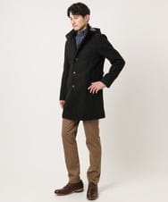 MKUAD65272 MK MICHEL KLEIN HOMME(MKミッシェルクランオム) RETECメルトン / フード付きコート ブラック