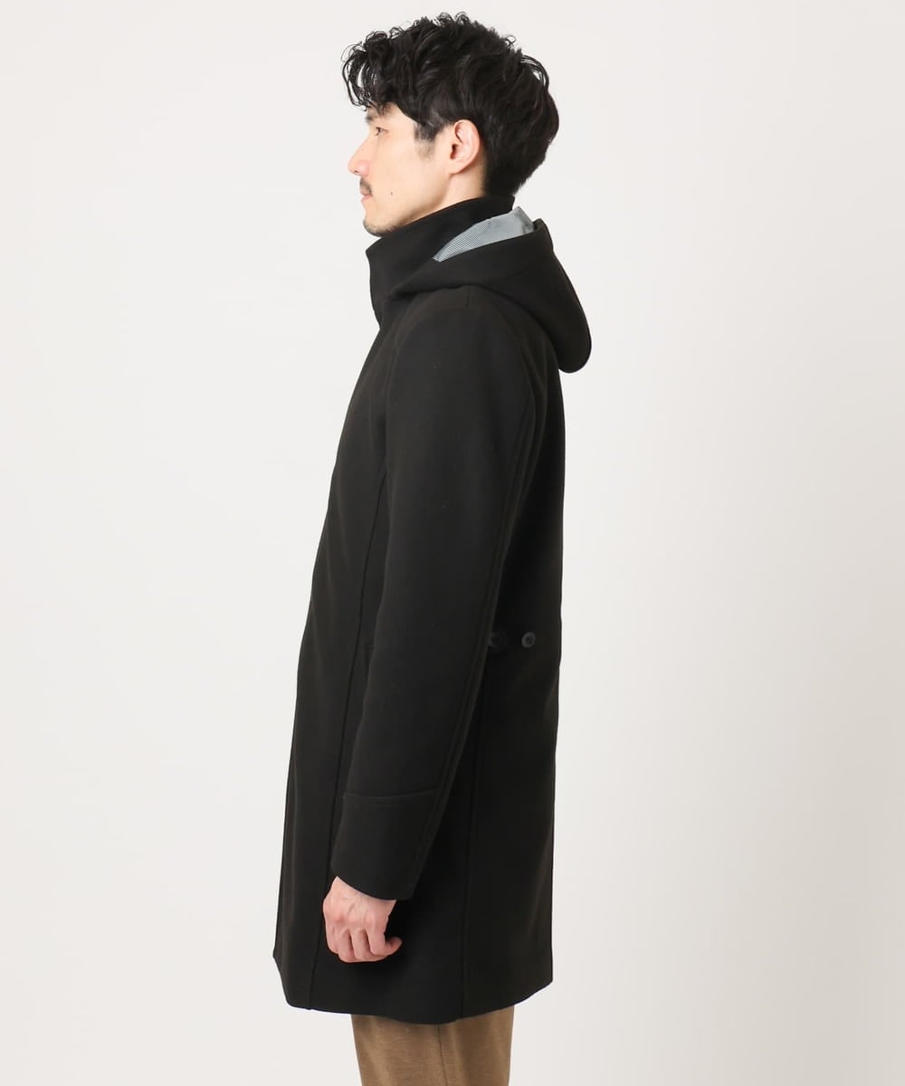 MKUAD65272 MK MICHEL KLEIN HOMME(MKミッシェルクランオム) RETECメルトン / フード付きコート ブラック