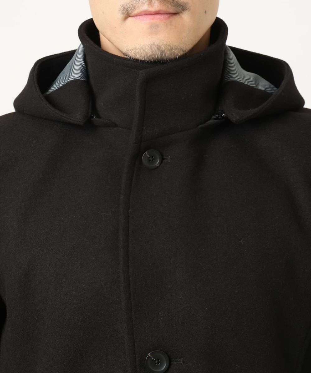 MKUAD65272 MK MICHEL KLEIN HOMME(MKミッシェルクランオム) RETECメルトン / フード付きコート ブラック