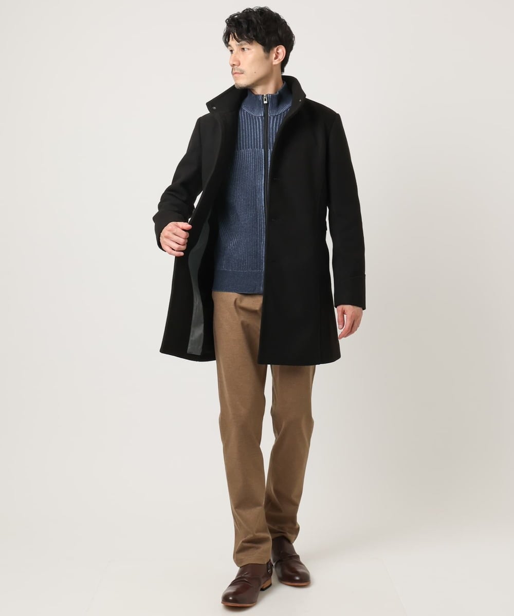 MKUAD65272 MK MICHEL KLEIN HOMME(MKミッシェルクランオム) RETECメルトン / フード付きコート ブラック