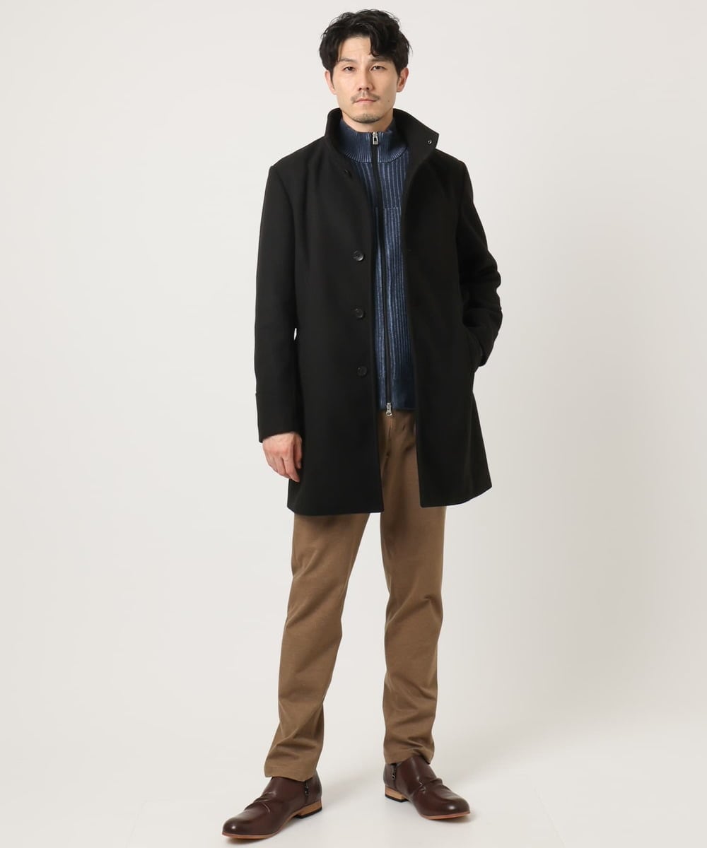 MKUAD65272 MK MICHEL KLEIN HOMME(MKミッシェルクランオム) RETECメルトン / フード付きコート ブラック