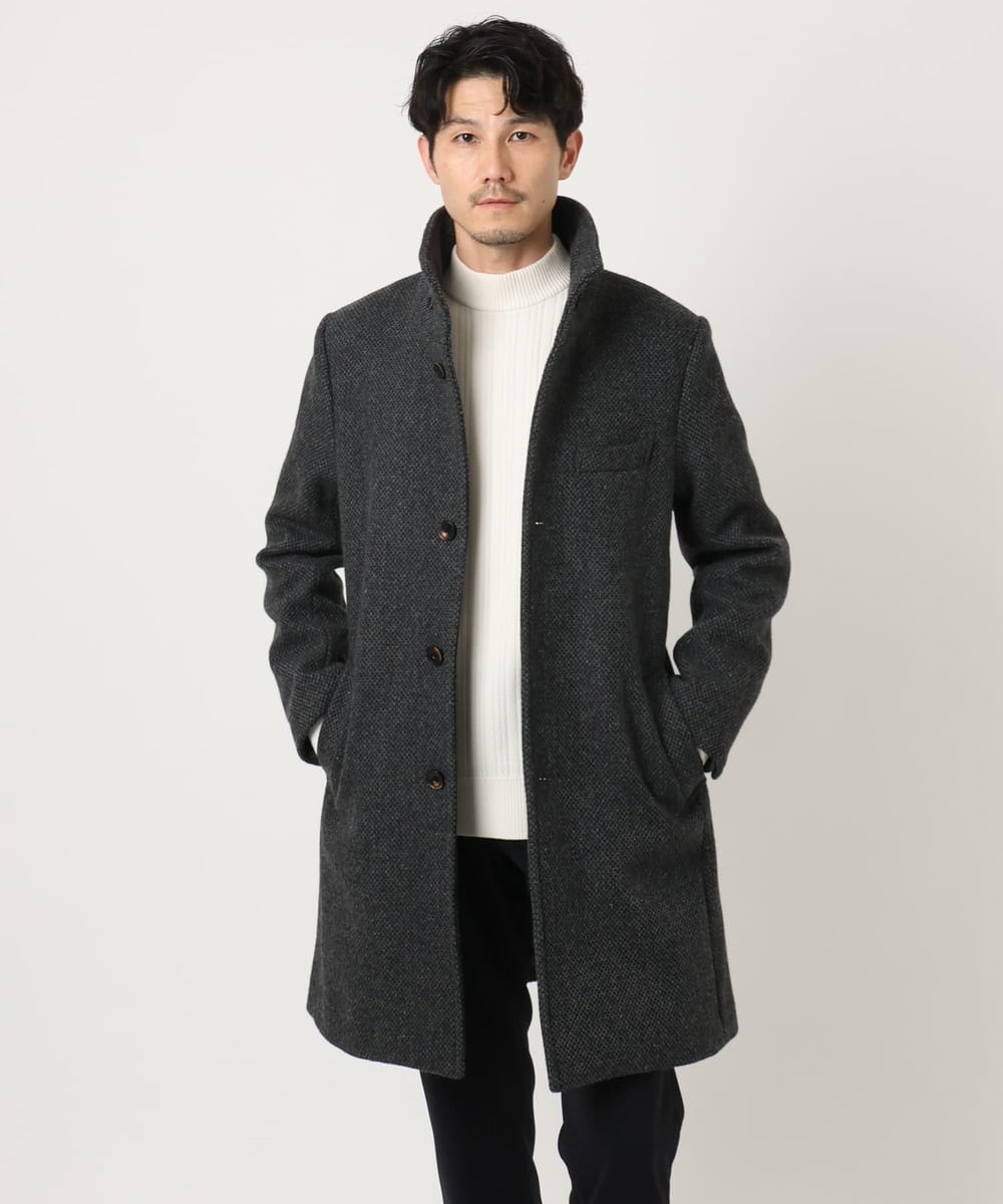 MKUAD72450 MK MICHEL KLEIN HOMME(MKミッシェルクランオム) RENEWOOLドビー / スタンドカラーコート グレー