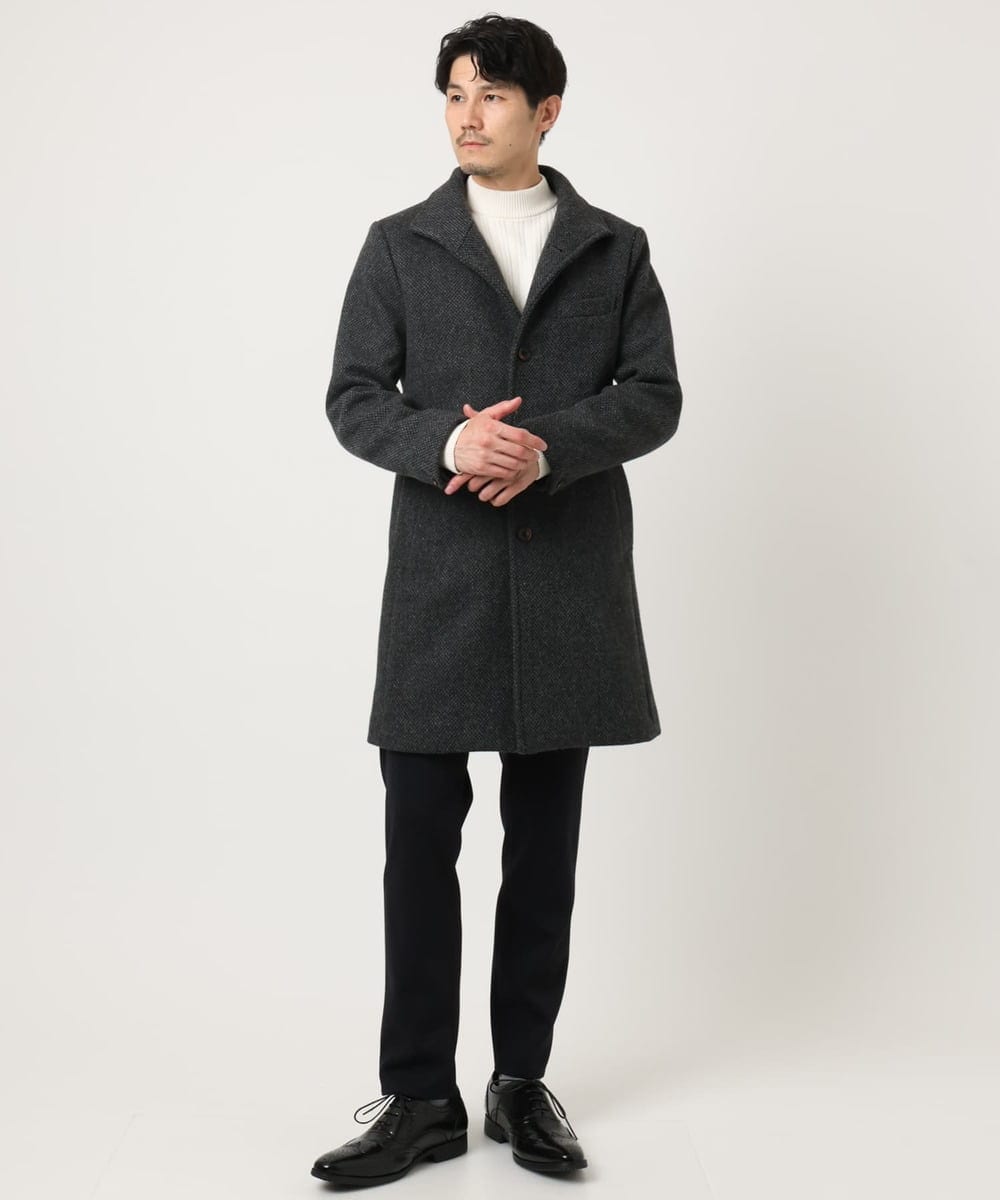MKUAD72450 MK MICHEL KLEIN HOMME(MKミッシェルクランオム) RENEWOOLドビー / スタンドカラーコート グレー