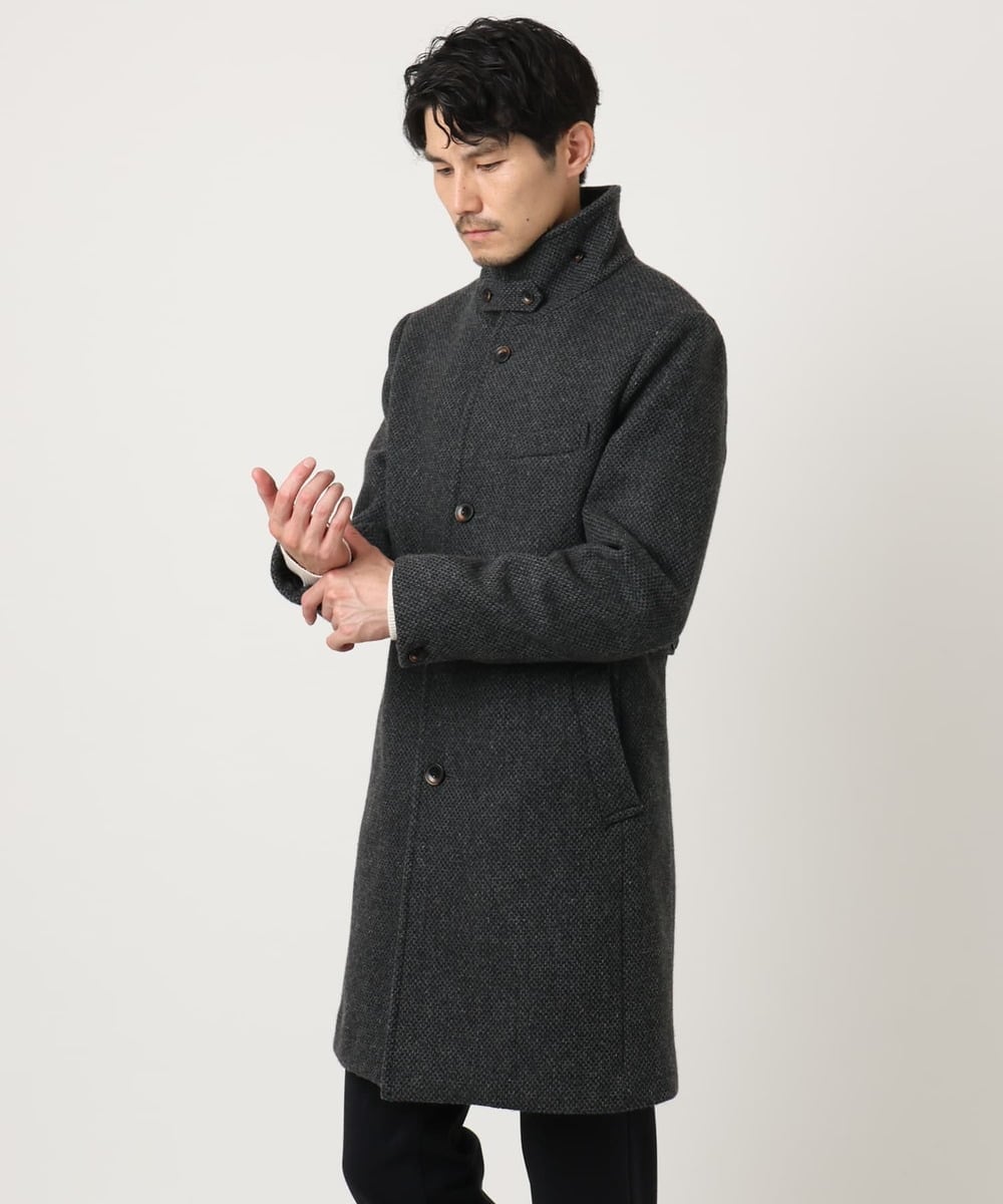 MKUAD72450 MK MICHEL KLEIN HOMME(MKミッシェルクランオム) RENEWOOLドビー / スタンドカラーコート グレー