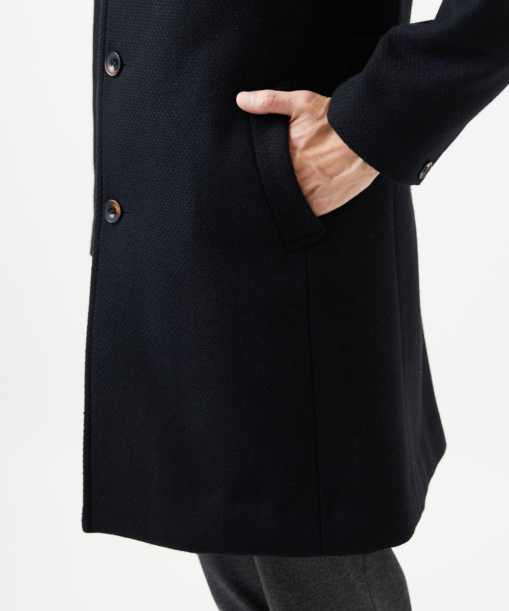 MKUAD72450 MK MICHEL KLEIN HOMME(MKミッシェルクランオム) RENEWOOLドビー / スタンドカラーコート ブラック