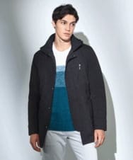 MKUAF11318 MK MICHEL KLEIN HOMME(MKミッシェルクランオム) 【４サイズ展開/中綿ライナー付/３WAY】フード付きコート /TECEASY ネイビー