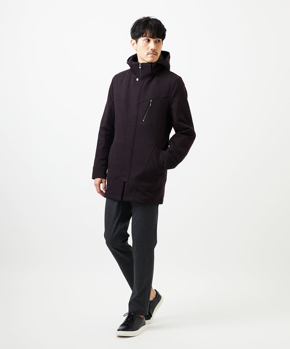 MKUAF11318 MK MICHEL KLEIN HOMME(MKミッシェルクランオム) 3WAYフードコート TECEASY パープル