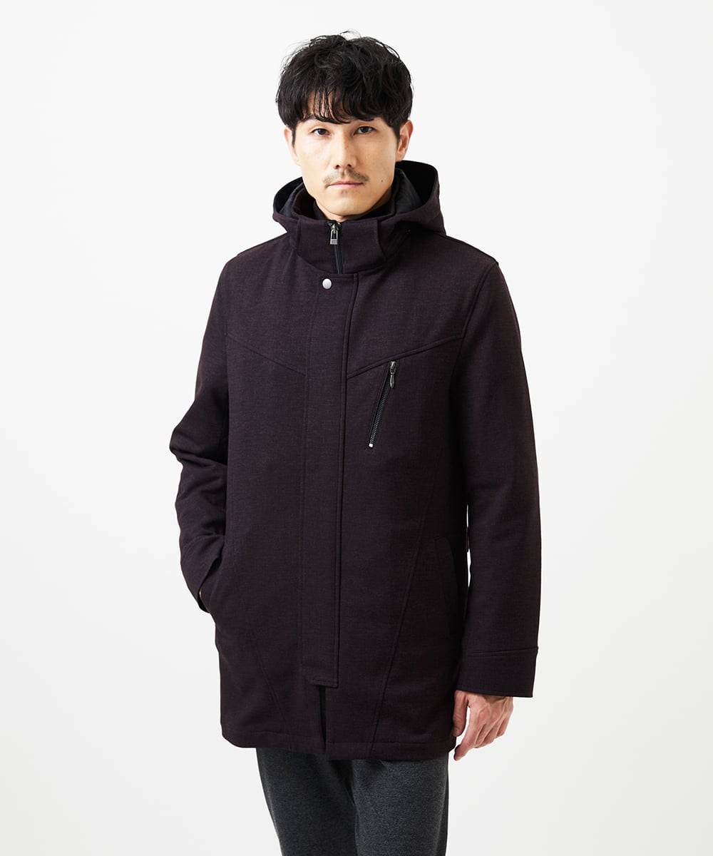 MKUAF11318 MK MICHEL KLEIN HOMME(MKミッシェルクランオム) 3WAYフードコート TECEASY パープル