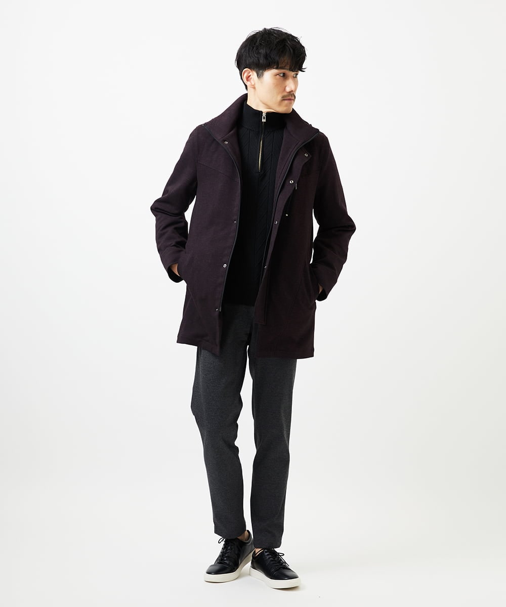 MKUAF11318 MK MICHEL KLEIN HOMME(MKミッシェルクランオム) 3WAYフードコート TECEASY パープル