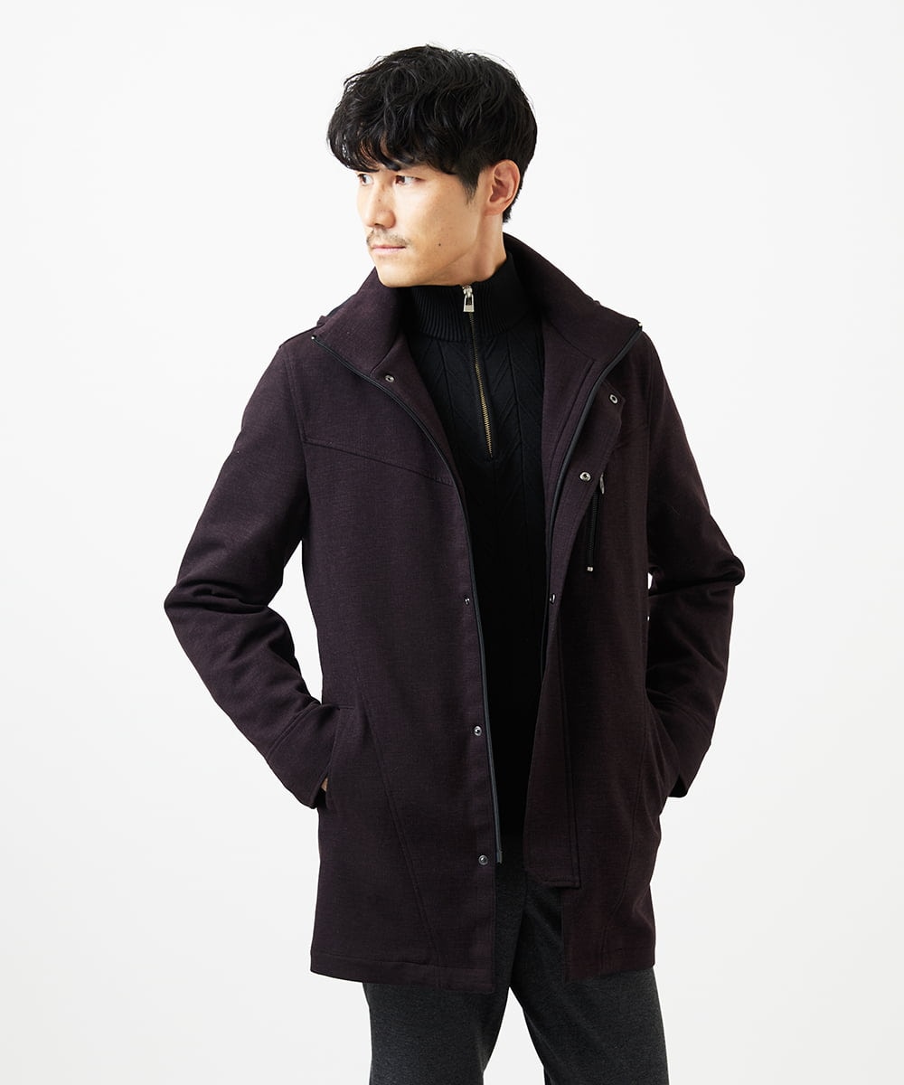 MKUAF11318 MK MICHEL KLEIN HOMME(MKミッシェルクランオム) 3WAYフードコート TECEASY パープル