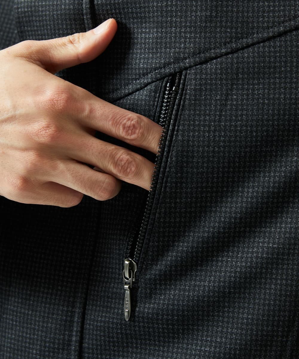 MKUAF12318 MK MICHEL KLEIN HOMME(MKミッシェルクランオム) 3WAY千鳥柄フードブルゾン TECEASY ダークグレー
