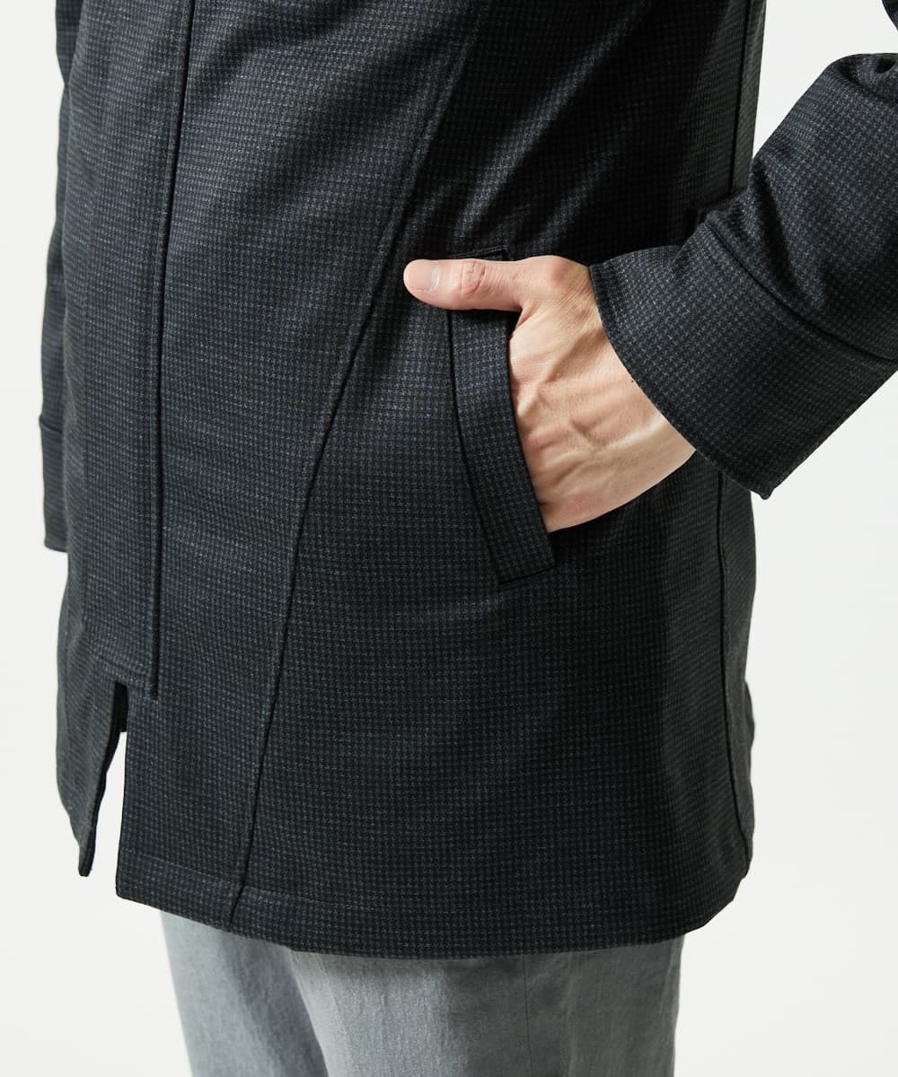 MKUAF12318 MK MICHEL KLEIN HOMME(MKミッシェルクランオム) 3WAY千鳥柄フードブルゾン TECEASY ダークグレー