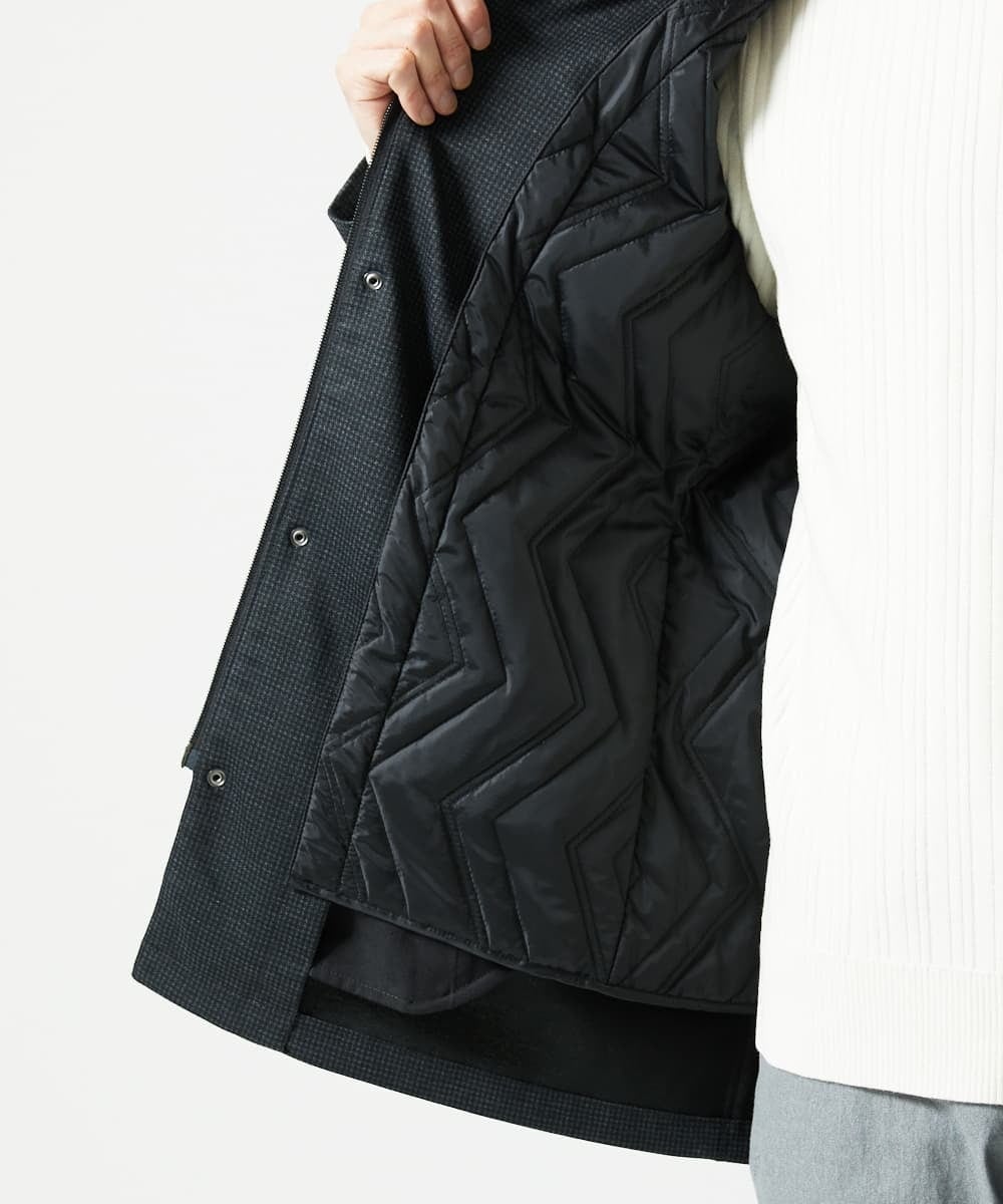 MKUAF12318 MK MICHEL KLEIN HOMME(MKミッシェルクランオム) 3WAY千鳥柄フードブルゾン TECEASY ダークグレー