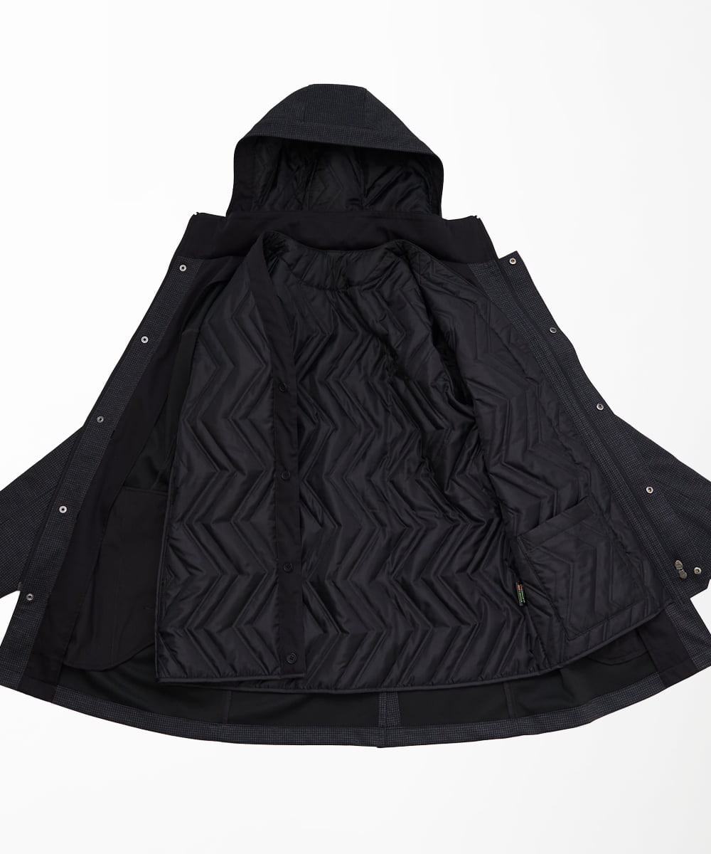MKUAF12318 MK MICHEL KLEIN HOMME(MKミッシェルクランオム) 3WAY千鳥柄フードブルゾン TECEASY ダークグレー