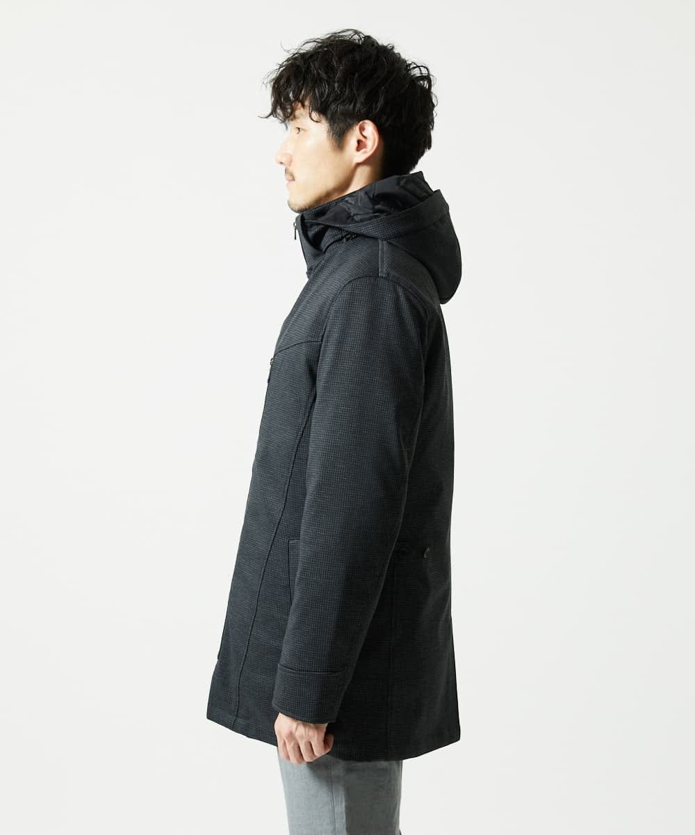 MKUAF12318 MK MICHEL KLEIN HOMME(MKミッシェルクランオム) 3WAY千鳥柄フードブルゾン TECEASY ダークグレー