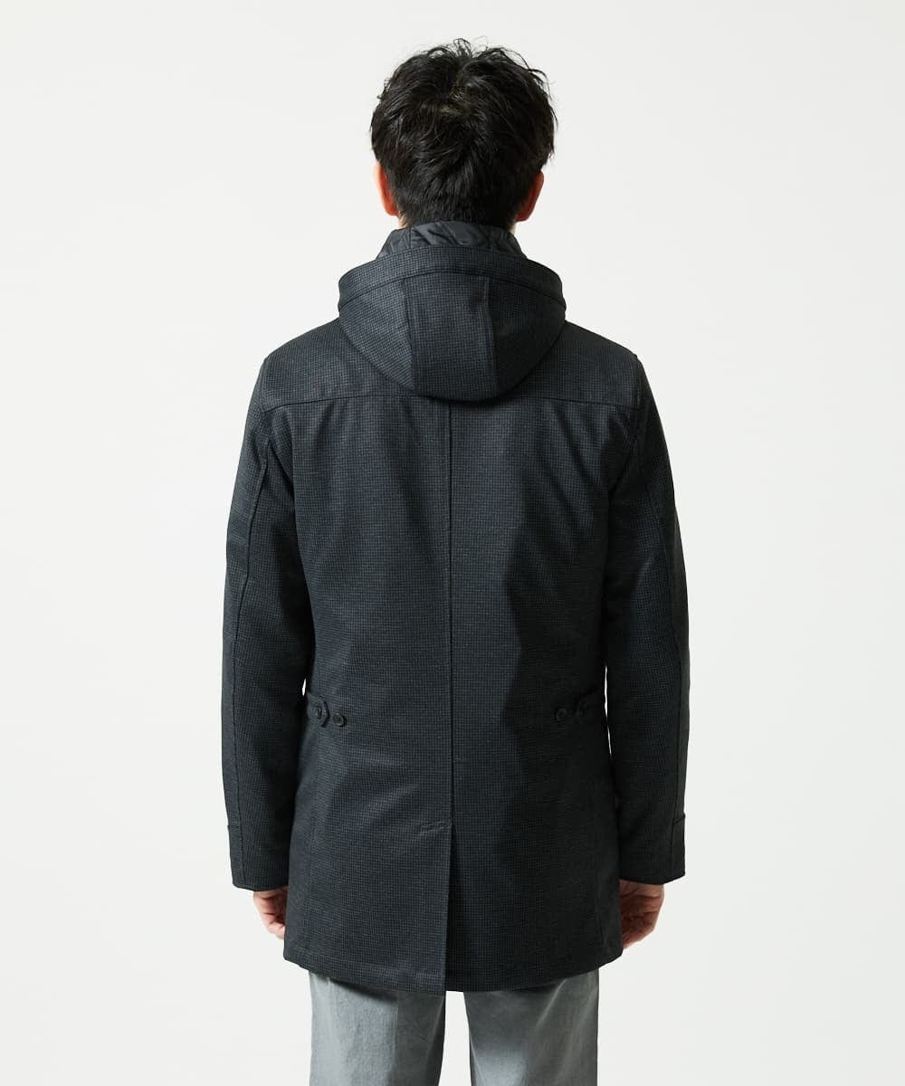 MKUAF12318 MK MICHEL KLEIN HOMME(MKミッシェルクランオム) 3WAY千鳥柄フードブルゾン TECEASY ダークグレー