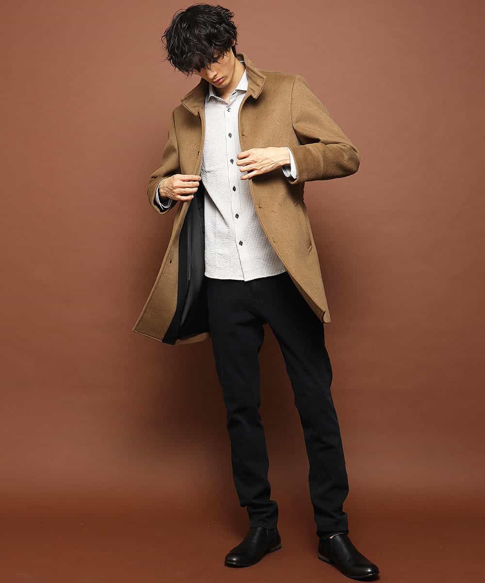 MKUAJ82270 MK MICHEL KLEIN HOMME(MKミッシェルクランオム) コート／Ｗフェイスグランメルトン ベージュ