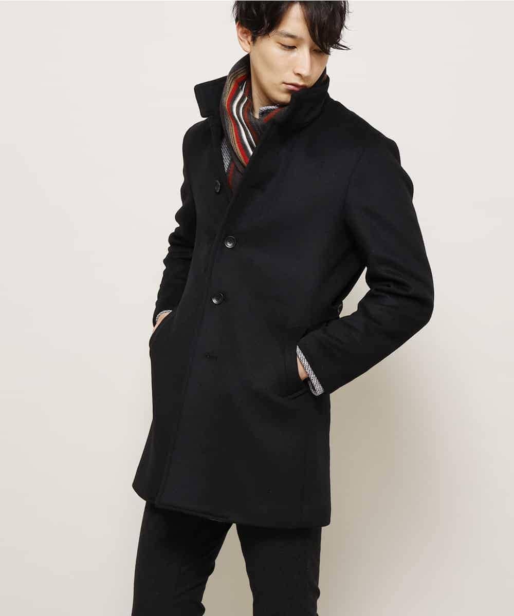 MKUAJ82270 MK MICHEL KLEIN HOMME(MKミッシェルクランオム) コート／Ｗフェイスグランメルトン ブラック