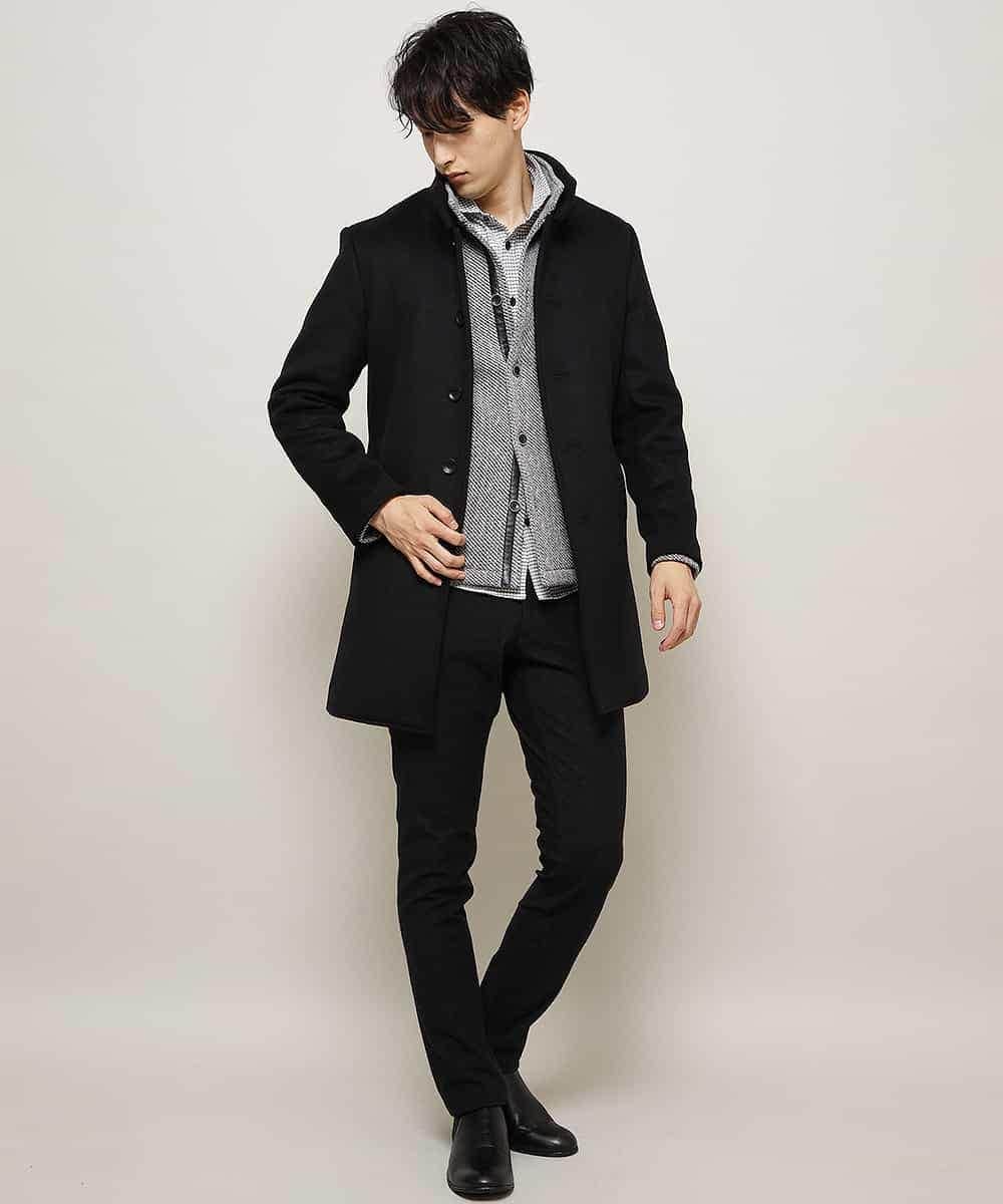 MKUAJ82270 MK MICHEL KLEIN HOMME(MKミッシェルクランオム) コート／Ｗフェイスグランメルトン ブラック