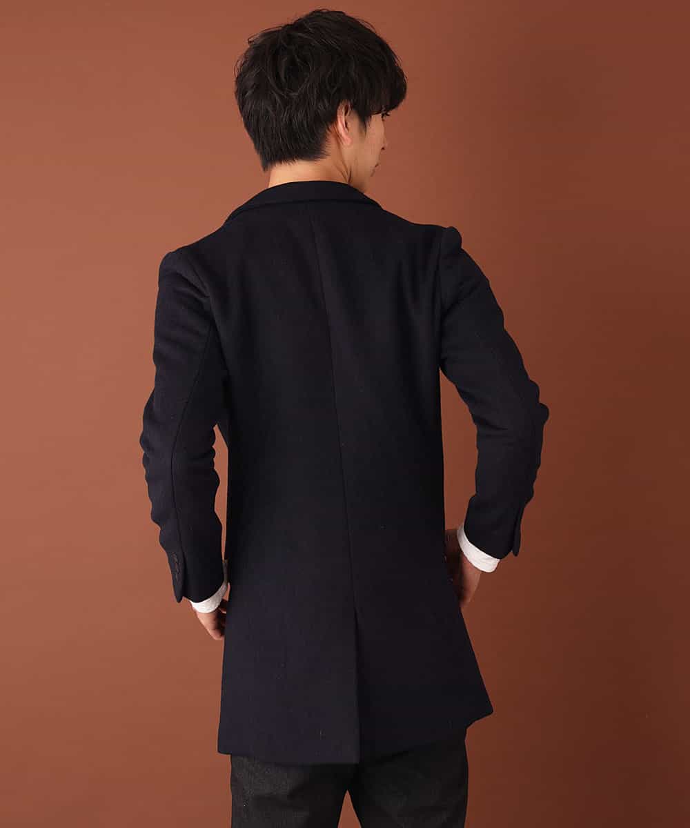 MKUAL70190 MK MICHEL KLEIN HOMME(MKミッシェルクランオム) チェスターコート／ブリティッシュＷフェイス ネイビー