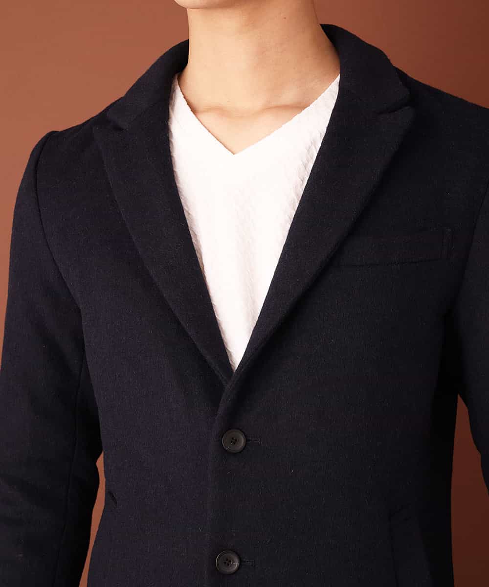 MKUAL70190 MK MICHEL KLEIN HOMME(MKミッシェルクランオム) チェスターコート／ブリティッシュＷフェイス ネイビー