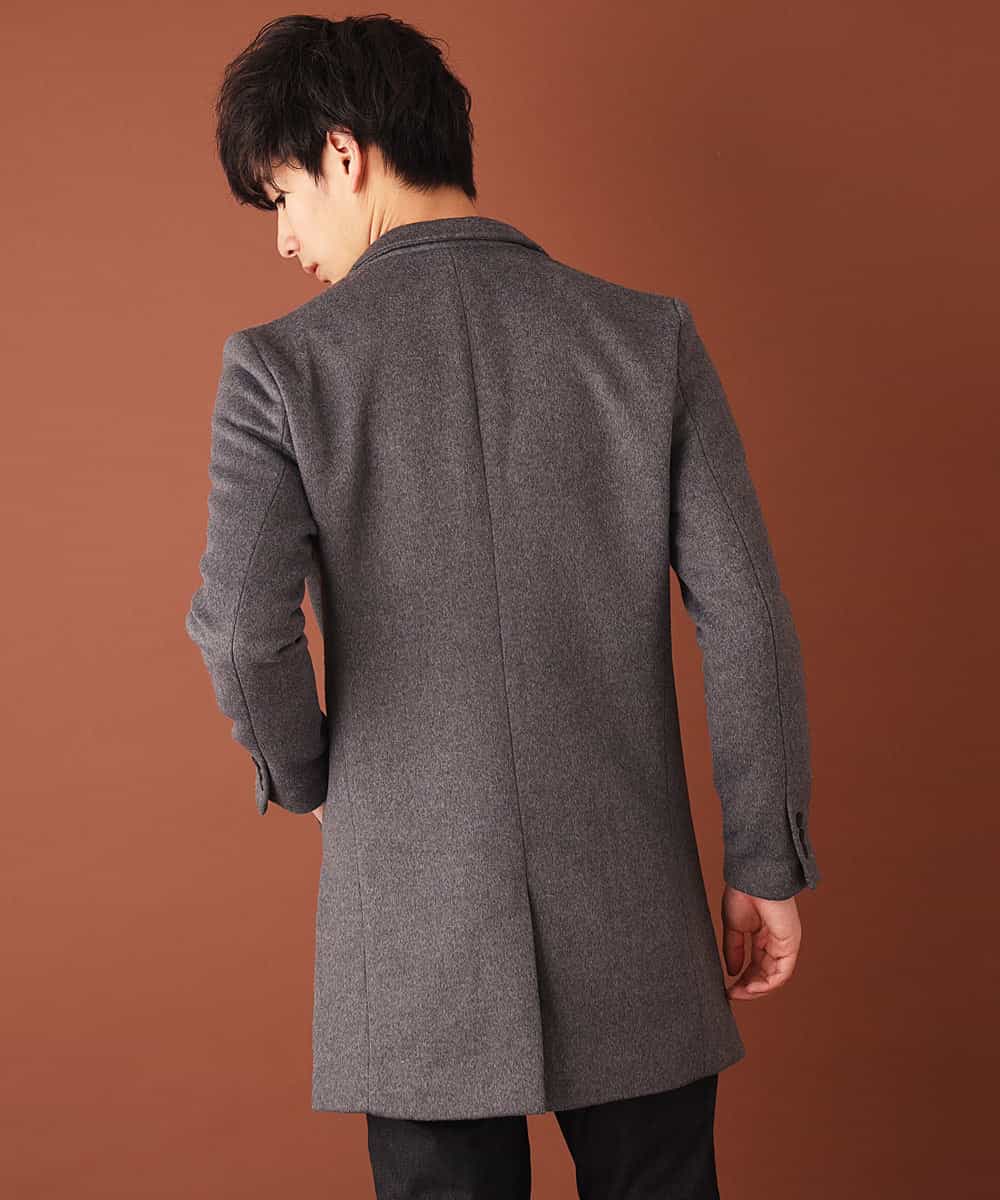 MKUAL70190 MK MICHEL KLEIN HOMME(MKミッシェルクランオム) チェスターコート／ブリティッシュＷフェイス ダークグレー