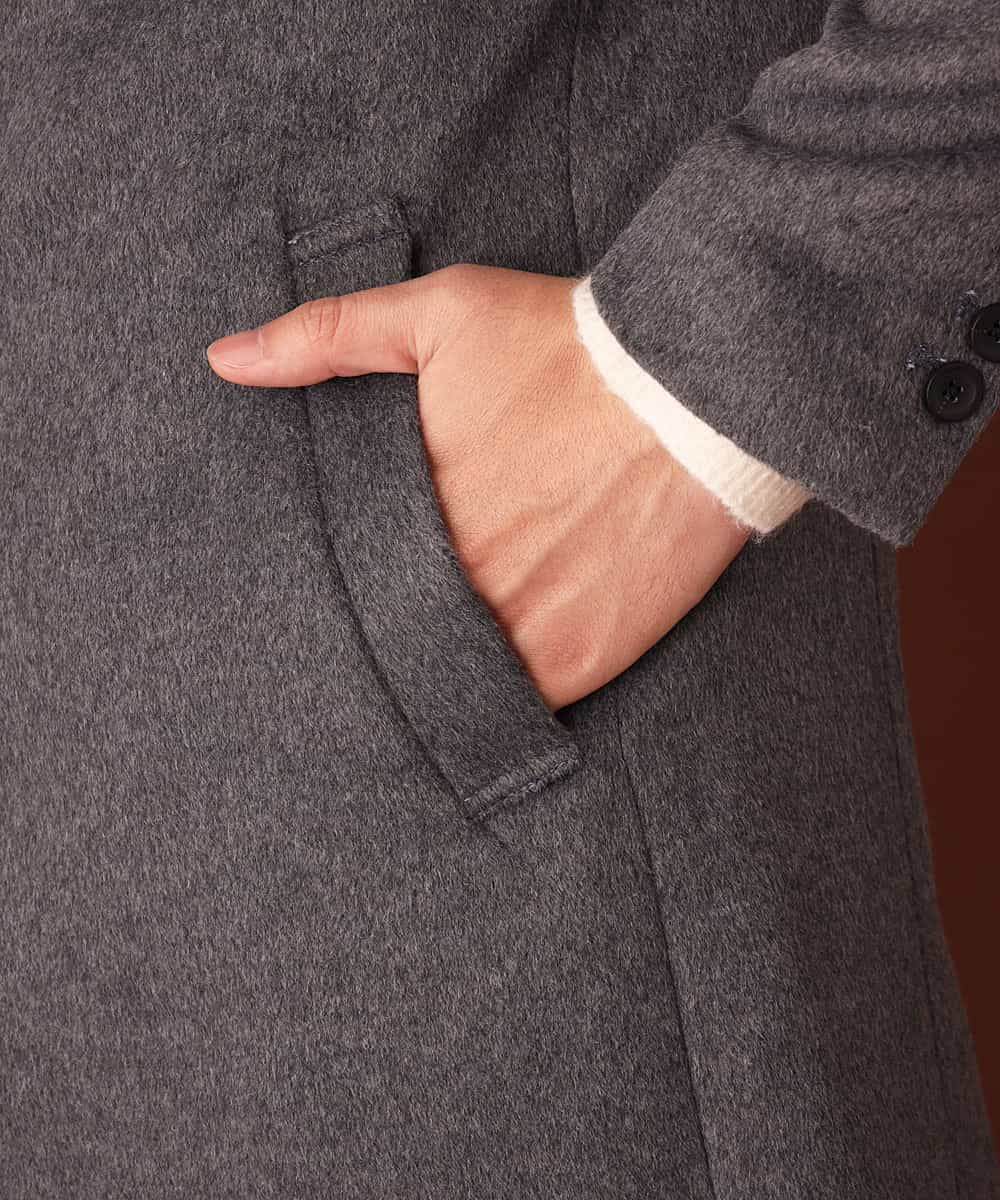 MKUAL70190 MK MICHEL KLEIN HOMME(MKミッシェルクランオム) チェスターコート／ブリティッシュＷフェイス ダークグレー