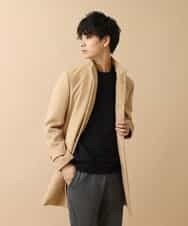 MKUAM62250 MK MICHEL KLEIN HOMME(MKミッシェルクランオム) 《オンラインストア限定プライス》【WEBストア限定カラー / ホワイト】ライトビーバースタンドメルトンコート ベージュ