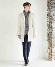 MKUAM62250 MK MICHEL KLEIN HOMME(MKミッシェルクランオム) 《オンラインストア限定プライス》【WEBストア限定カラー / ホワイト】ライトビーバースタンドメルトンコート ホワイト