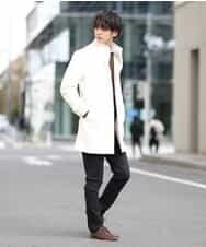 MKUAM62250 MK MICHEL KLEIN HOMME(MKミッシェルクランオム) 《オンラインストア限定プライス》【WEBストア限定カラー / ホワイト】ライトビーバースタンドメルトンコート ホワイト