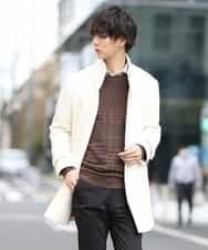 MKUAM62250 MK MICHEL KLEIN HOMME(MKミッシェルクランオム) 《オンラインストア限定プライス》【WEBストア限定カラー / ホワイト】ライトビーバースタンドメルトンコート ホワイト