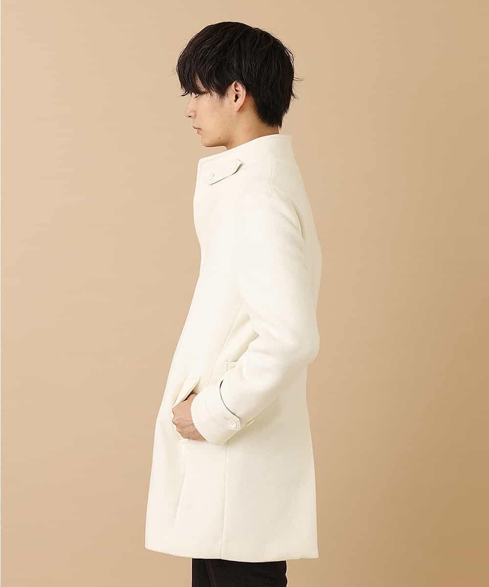 MKUAM62250 MK MICHEL KLEIN HOMME(MKミッシェルクランオム) 《オンラインストア限定プライス》【WEBストア限定カラー / ホワイト】ライトビーバースタンドメルトンコート ホワイト