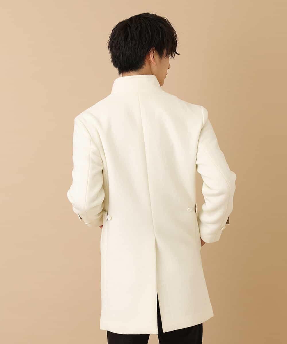 MKUAM62250 MK MICHEL KLEIN HOMME(MKミッシェルクランオム) 《オンラインストア限定プライス》【WEBストア限定カラー / ホワイト】ライトビーバースタンドメルトンコート ホワイト