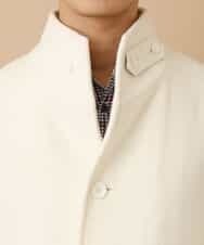 MKUAM62250 MK MICHEL KLEIN HOMME(MKミッシェルクランオム) 《オンラインストア限定プライス》【WEBストア限定カラー / ホワイト】ライトビーバースタンドメルトンコート ホワイト