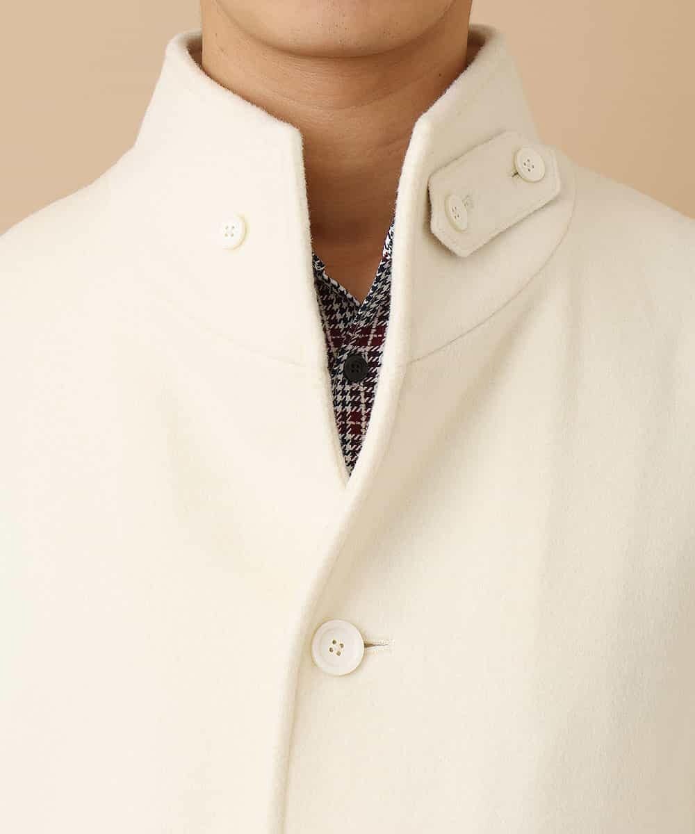MKUAM62250 MK MICHEL KLEIN HOMME(MKミッシェルクランオム) 《オンラインストア限定プライス》【WEBストア限定カラー / ホワイト】ライトビーバースタンドメルトンコート ホワイト