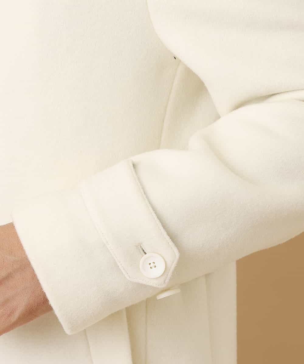 MKUAM62250 MK MICHEL KLEIN HOMME(MKミッシェルクランオム) 《オンラインストア限定プライス》【WEBストア限定カラー / ホワイト】ライトビーバースタンドメルトンコート ホワイト