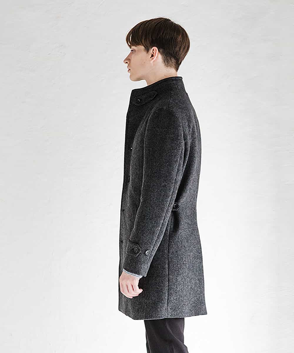 MKUAM62250 MK MICHEL KLEIN HOMME(MKミッシェルクランオム) 《オンラインストア限定プライス》【WEBストア限定カラー / ホワイト】ライトビーバースタンドメルトンコート ダークグレー