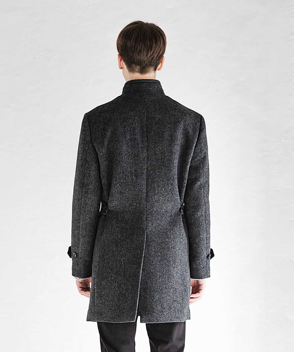 MKUAM62250 MK MICHEL KLEIN HOMME(MKミッシェルクランオム) 《オンラインストア限定プライス》【WEBストア限定カラー / ホワイト】ライトビーバースタンドメルトンコート ダークグレー