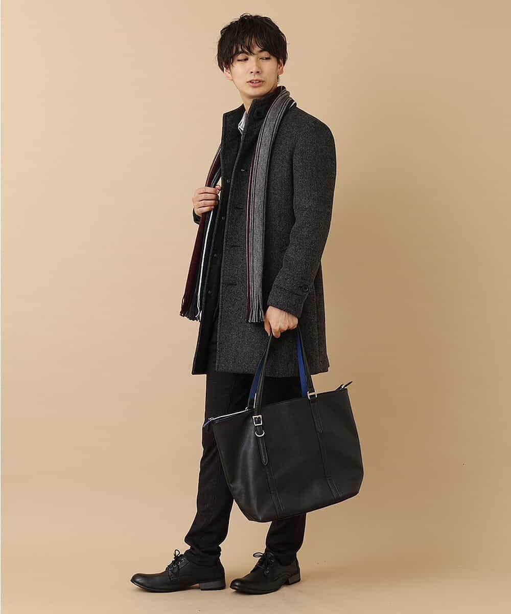 MKUAM62250 MK MICHEL KLEIN HOMME(MKミッシェルクランオム) 《オンラインストア限定プライス》【WEBストア限定カラー / ホワイト】ライトビーバースタンドメルトンコート ダークグレー
