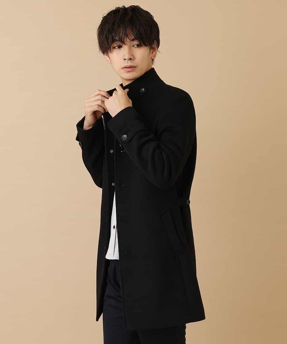 MKUAM62250 MK MICHEL KLEIN HOMME(MKミッシェルクランオム) 《オンラインストア限定プライス》【WEBストア限定カラー / ホワイト】ライトビーバースタンドメルトンコート ブラック